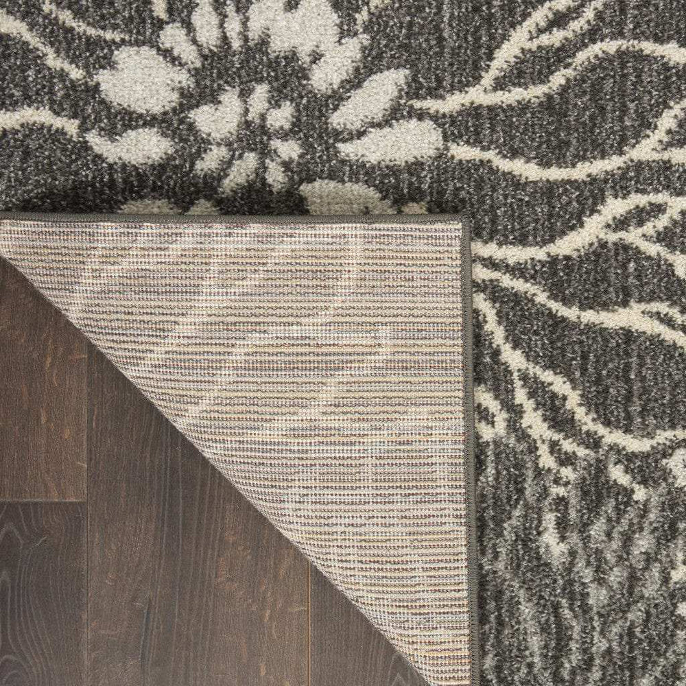 4' X 6' Blue And Gray Floral Power Loom Area Rug - Homeroots - Flyclothing LLC