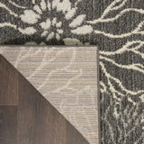 4' X 6' Blue And Gray Floral Power Loom Area Rug - Homeroots - Flyclothing LLC