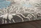 4' X 6' Blue And Gray Floral Power Loom Area Rug - Homeroots - Flyclothing LLC