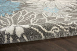 5' X 7' Blue And Gray Floral Power Loom Area Rug - Homeroots - Flyclothing LLC
