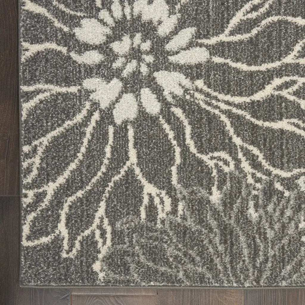 8' X 10' Blue And Gray Floral Power Loom Area Rug - Homeroots - Flyclothing LLC