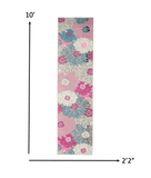 10' Gray Floral Dhurrie Runner Rug - Homeroots - Flyclothing LLC