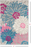 2' X 3' Gray Floral Power Loom Area Rug - Homeroots - Flyclothing LLC