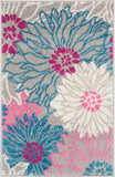 2' X 3' Gray Floral Power Loom Area Rug - Homeroots - Flyclothing LLC
