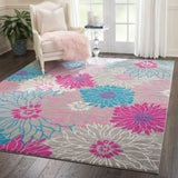 8' X 10' Gray Floral Dhurrie Area Rug - Homeroots - Flyclothing LLC