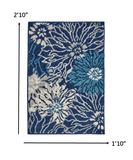 2' X 3' Blue And Ivory Floral Power Loom Area Rug - Homeroots - Flyclothing LLC