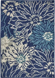 2' X 3' Blue And Ivory Floral Power Loom Area Rug - Homeroots - Flyclothing LLC