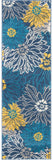 6' Blue Floral Power Loom Runner Rug - Homeroots - Flyclothing LLC