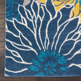 6' Blue Floral Power Loom Runner Rug - Homeroots - Flyclothing LLC