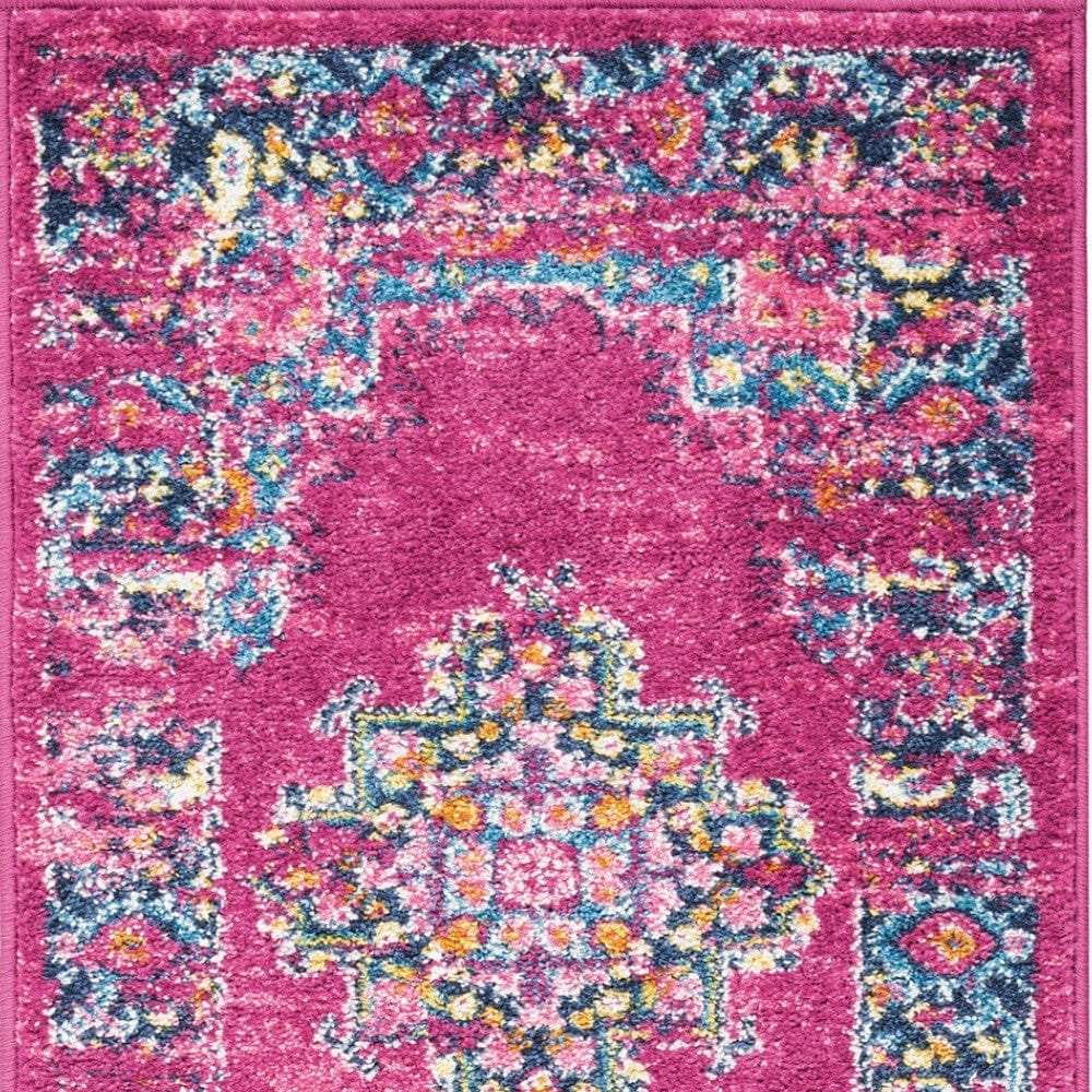 6' Fuchsia Power Loom Runner Rug - Homeroots - Flyclothing LLC