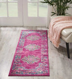 6' Fuchsia Power Loom Runner Rug - Homeroots - Flyclothing LLC