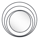 32" Black Concentric Circles Round Wall Mirror - Homeroots - Flyclothing LLC