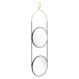 41" Gold and Black Round Accent Steel Mirror - Homeroots - Flyclothing LLC