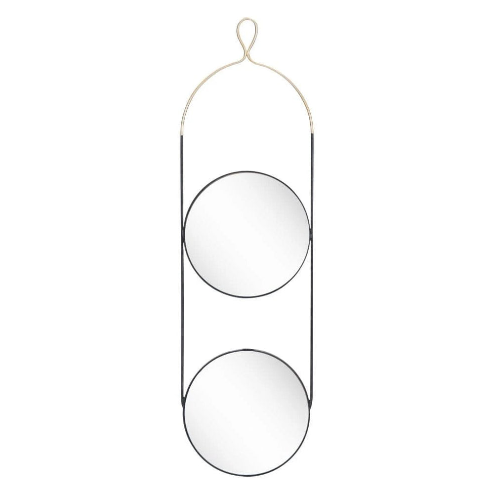 41" Gold and Black Round Accent Steel Mirror - Homeroots - Flyclothing LLC