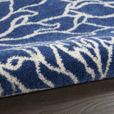 5' X 7' Blue And Ivory Floral Power Loom Area Rug - Homeroots - Flyclothing LLC