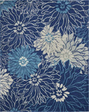 7' X 10' Blue And Ivory Floral Power Loom Area Rug - Homeroots - Flyclothing LLC