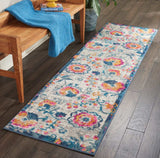 8' Ivory Floral Dhurrie Runner Rug - Homeroots - Flyclothing LLC