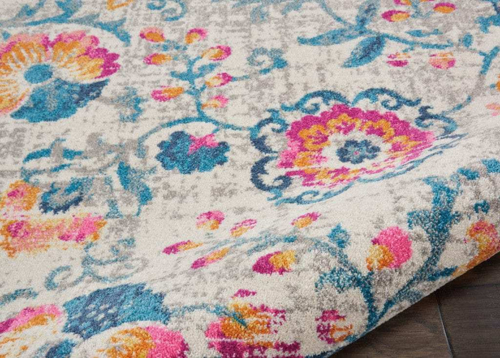 4' X 6' Ivory Floral Dhurrie Area Rug - Homeroots - Flyclothing LLC