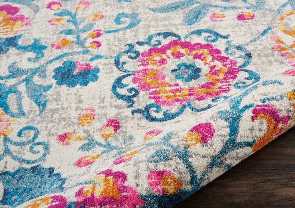 5' X 7' Ivory Floral Dhurrie Area Rug - Homeroots - Flyclothing LLC