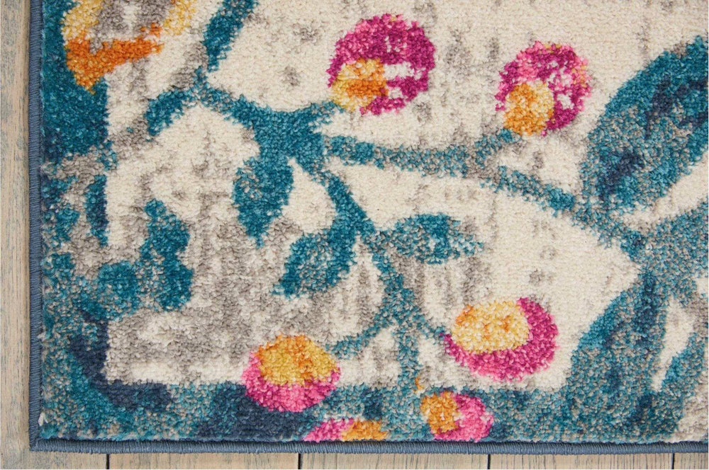 5' X 7' Ivory Floral Dhurrie Area Rug - Homeroots - Flyclothing LLC