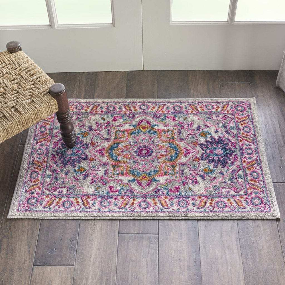 2' X 3' Pink And Gray Power Loom Area Rug - Homeroots - Flyclothing LLC