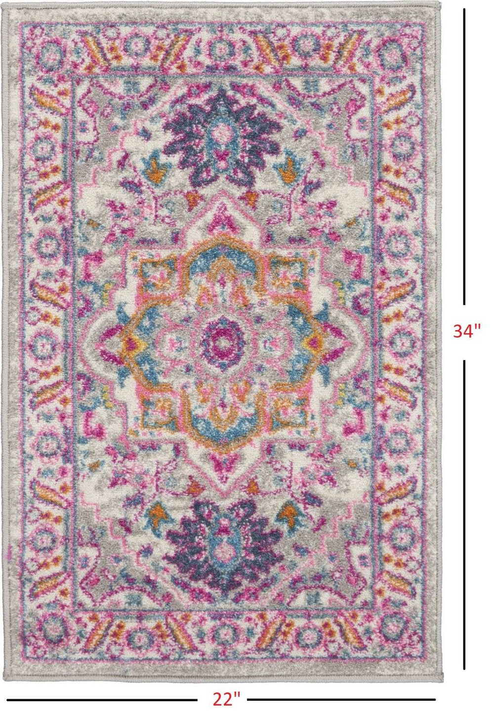 2' X 3' Pink And Gray Power Loom Area Rug - Homeroots - Flyclothing LLC