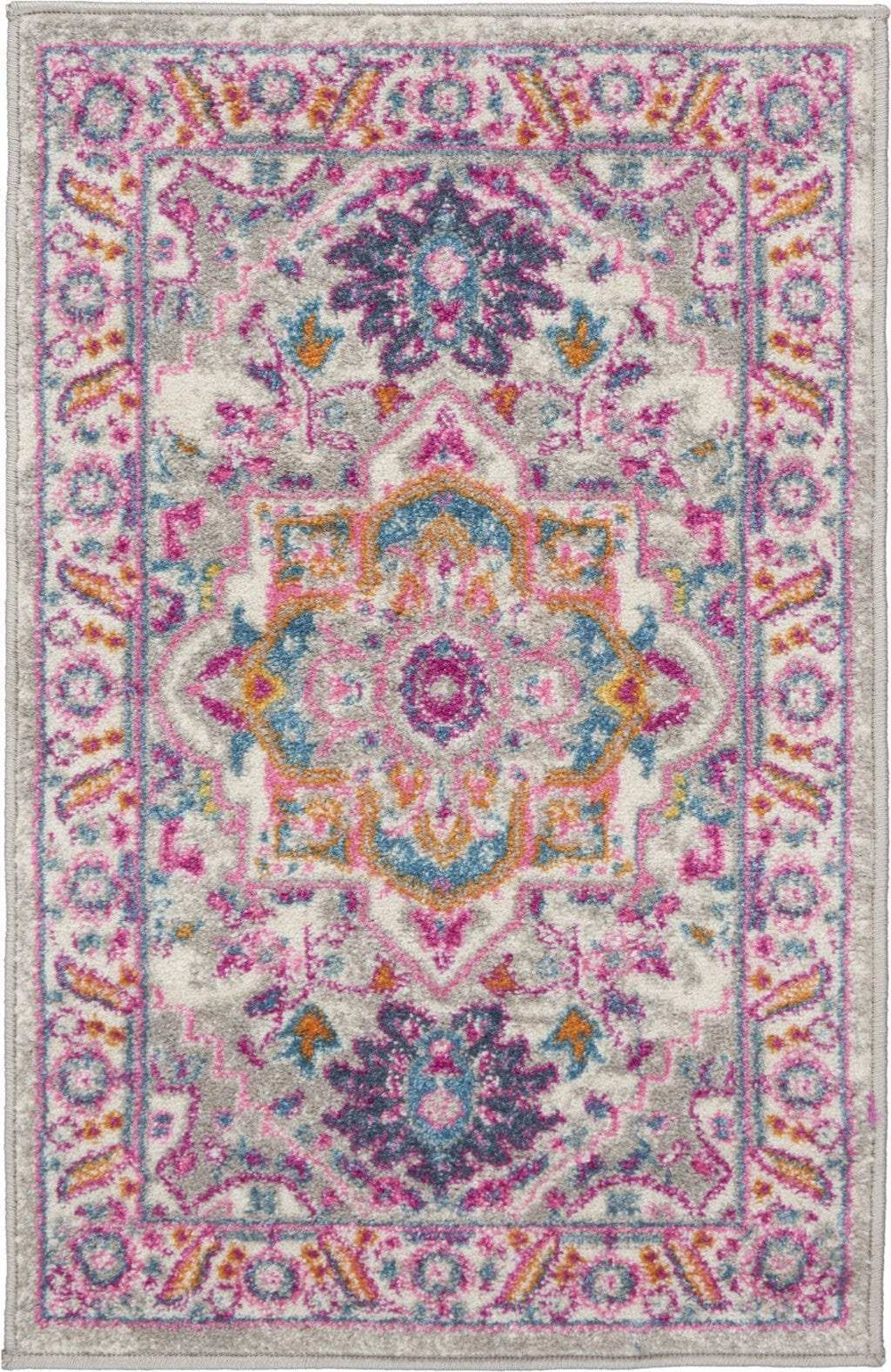 2' X 3' Pink And Gray Power Loom Area Rug - Homeroots - Flyclothing LLC
