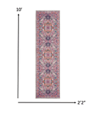 10' Pink And Gray Power Loom Runner Rug - Homeroots - Flyclothing LLC