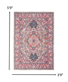 4' X 6' Pink And Gray Power Loom Area Rug - Homeroots - Flyclothing LLC