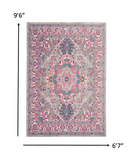 7' X 10' Pink And Gray Power Loom Area Rug - Homeroots - Flyclothing LLC