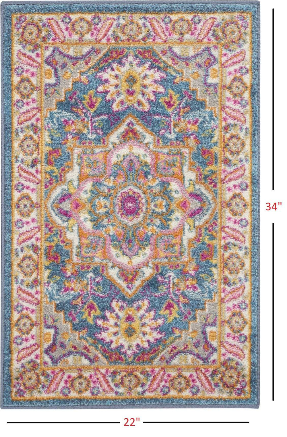 2' X 3' Teal Blue Power Loom Area Rug - Homeroots - Flyclothing LLC