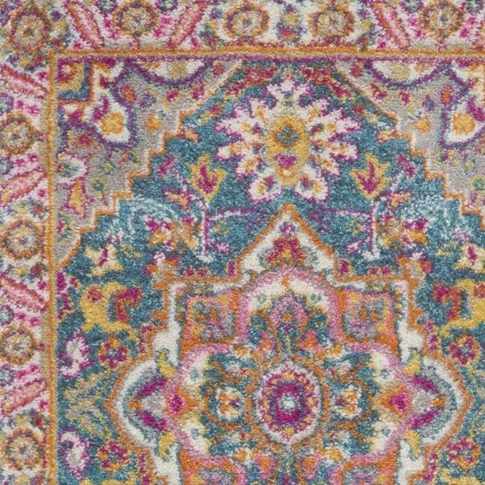 6' Teal Blue Power Loom Runner Rug - Homeroots - Flyclothing LLC