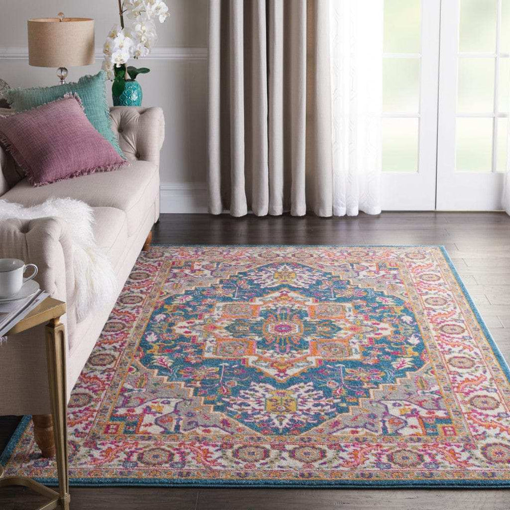 4' X 6' Teal Blue Power Loom Area Rug - Homeroots - Flyclothing LLC