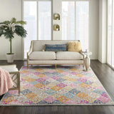 7' X 10' Pink And Gray Geometric Dhurrie Area Rug - Homeroots - Flyclothing LLC