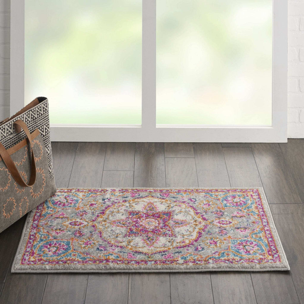 2' X 3' Pink And Gray Power Loom Area Rug - Homeroots - Flyclothing LLC