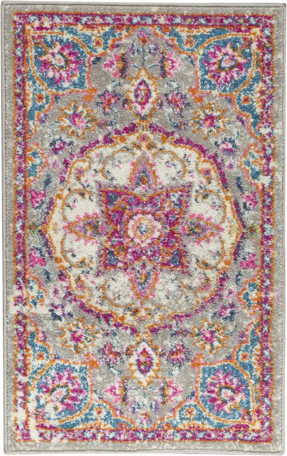 2' X 3' Pink And Gray Power Loom Area Rug - Homeroots - Flyclothing LLC