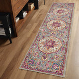 6' Pink And Gray Power Loom Runner Rug - Homeroots - Flyclothing LLC