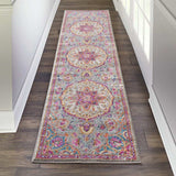 8' Pink And Gray Power Loom Runner Rug - Homeroots - Flyclothing LLC