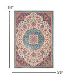 4' X 6' Pink And Green Dhurrie Area Rug - Homeroots - Flyclothing LLC