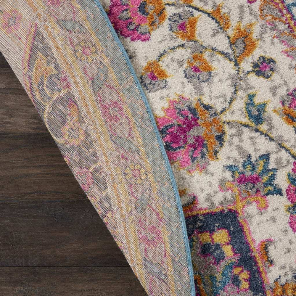 4' Pink And Green Round Dhurrie Area Rug - Homeroots - Flyclothing LLC