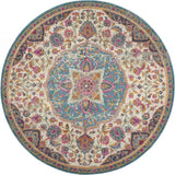 4' Pink And Green Round Dhurrie Area Rug - Homeroots - Flyclothing LLC