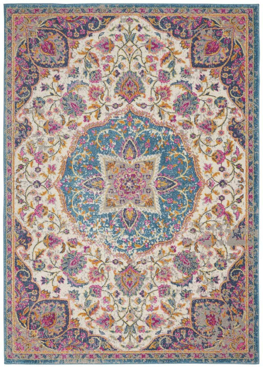 7' X 10' Pink And Green Dhurrie Area Rug - Homeroots - Flyclothing LLC