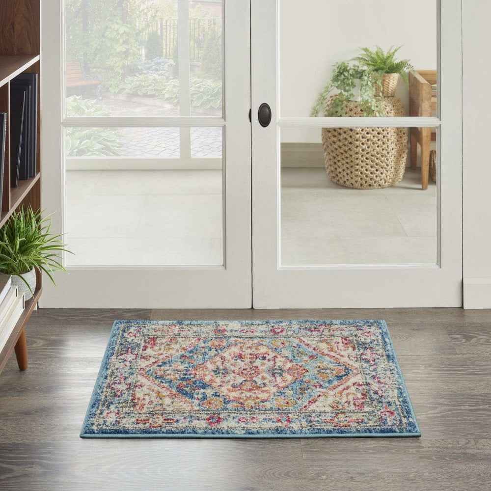 2' X 3' Blue And Ivory Power Loom Area Rug - Homeroots - Flyclothing LLC