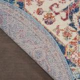 5' Blue And Ivory Round Power Loom Area Rug - Homeroots - Flyclothing LLC