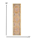 10' Yellow And Ivory Dhurrie Runner Rug - Homeroots - Flyclothing LLC