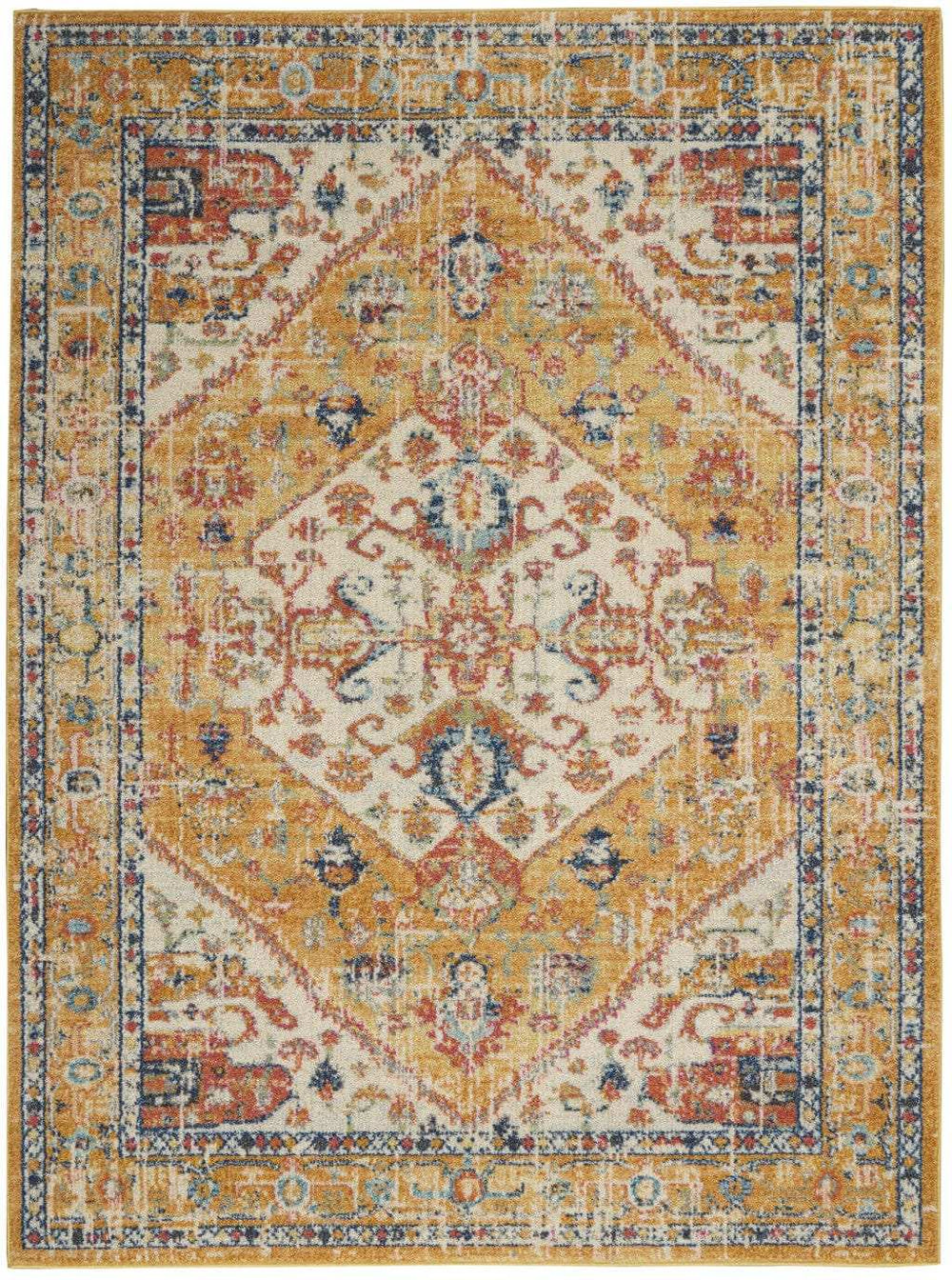 4' X 6' Yellow And Ivory Dhurrie Area Rug - Homeroots - Flyclothing LLC