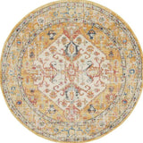 4' Yellow And Ivory Round Dhurrie Area Rug - Homeroots - Flyclothing LLC