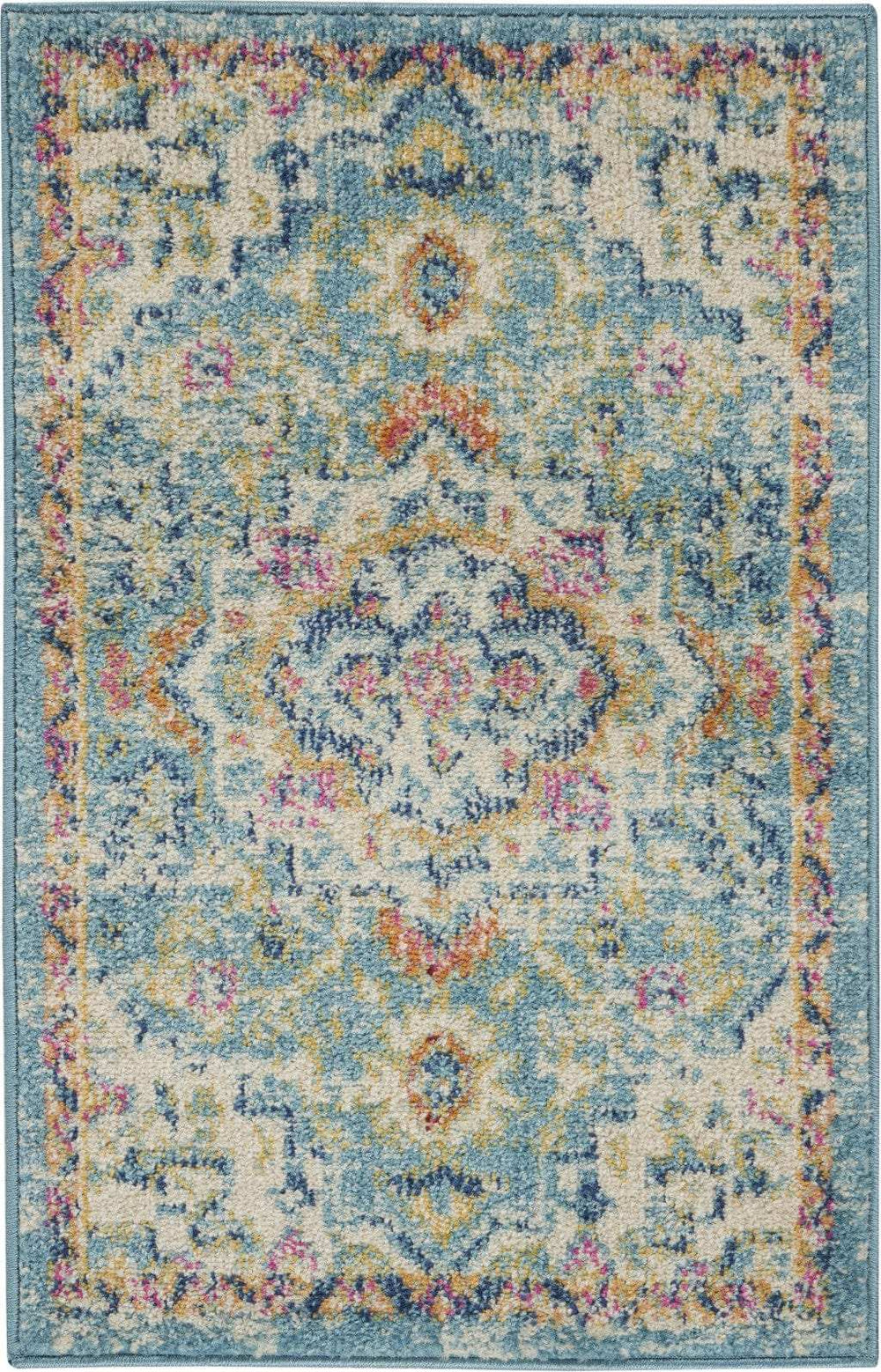 2' X 3' Blue And Ivory Dhurrie Area Rug - Homeroots - Flyclothing LLC