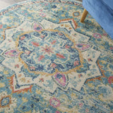 5' Blue And Ivory Round Dhurrie Area Rug - Homeroots - Flyclothing LLC