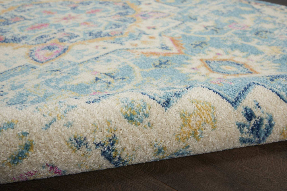 7' X 10' Blue And Ivory Dhurrie Area Rug - Homeroots - Flyclothing LLC